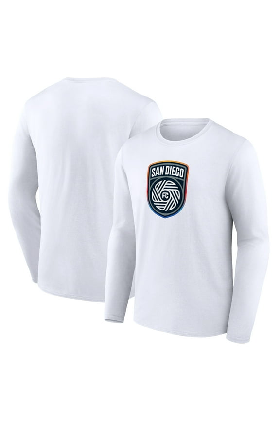 Men's White San Diego FC Official Logo Long Sleeve T-Shirt