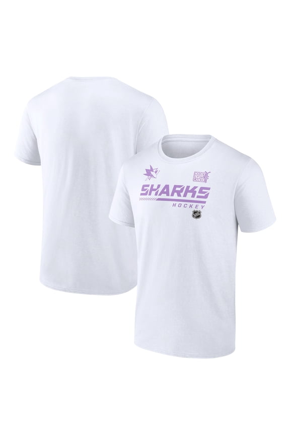Men's White San Jose Sharks NHL Hockey Fights Cancer T-Shirt