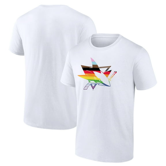 Men's White San Jose Sharks Team Pride Logo T-Shirt