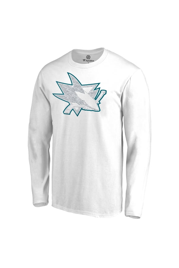 Men's White San Jose Sharks White Out Long Sleeve T-Shirt