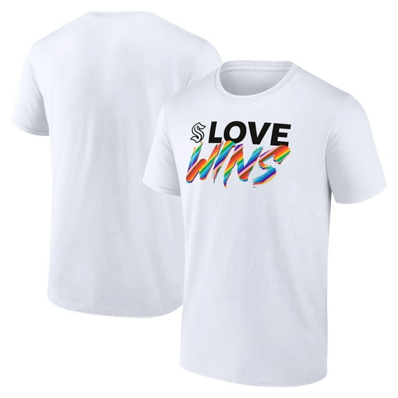 Men's White Seattle Kraken Love Wins T-Shirt