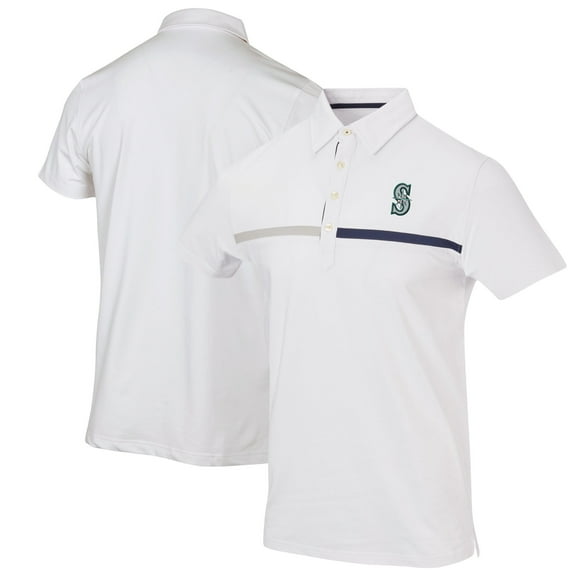 Men's White Seattle Mariners Color Blocked Stretch Polo