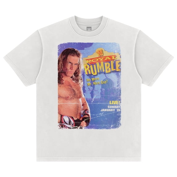 Men's White Shawn Michaels Royal Rumble 1996 Boxy T-Shirt