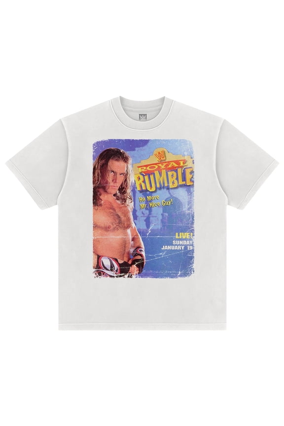 Men's White Shawn Michaels Royal Rumble 1996 Boxy T-Shirt