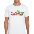 thumbnail image 1 of Men's White T-Shirt Graphic Tees "Merry Christmas" Light String Holiday Design Shirts S-5XL Casual Daily Tops, 1 of 5