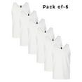 thumbnail image 1 of Men's White Tank Top | Men's A-Shirt Tank Undershirts, Heavy Cotton Tank Top, 6-Pack | L-Size, 1 of 5
