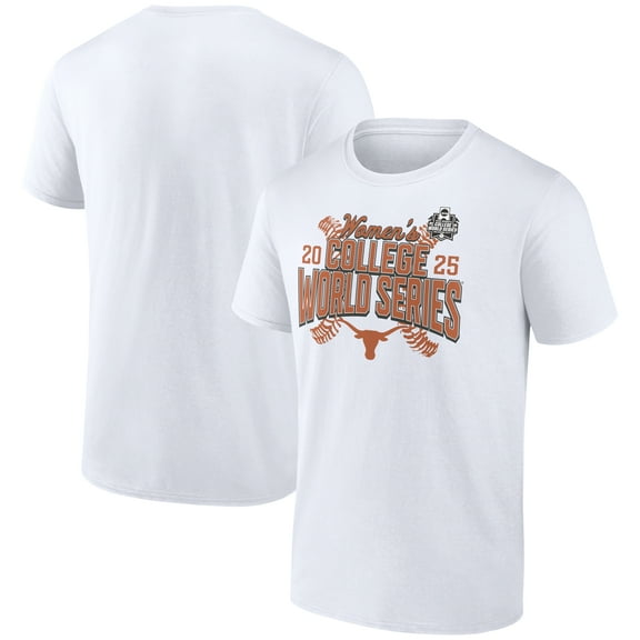 Men's White Texas Longhorns 2025 NCAA Softball Women's College World Series Cut Off T-Shirt