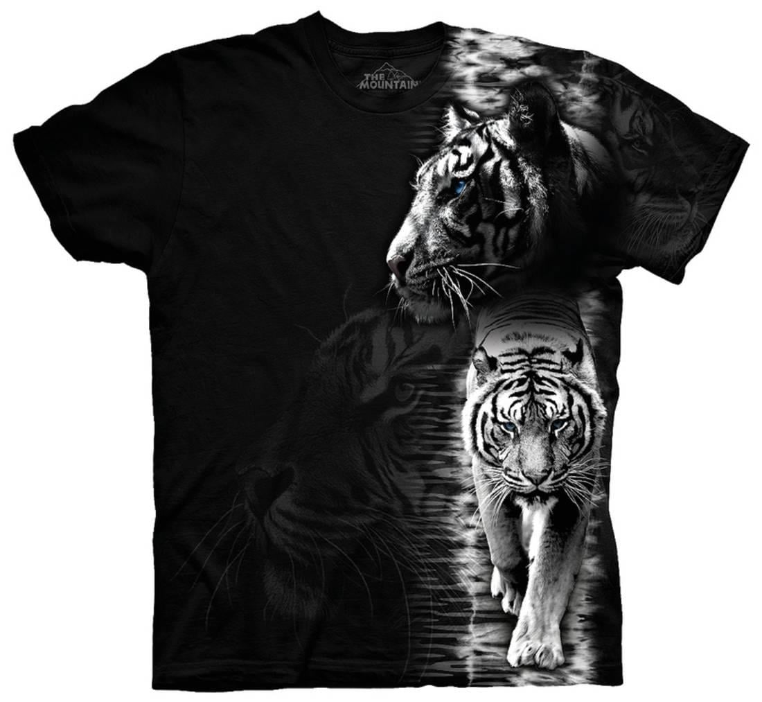 Black 100% Cotton White Tiger Stripe Novelty T-Shirt - Walmart.com