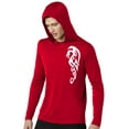 thumbnail image 1 of Men's White Tribal Dragon Moisture-Wicking Hoodie Tee - True Red, Extra Small, 1 of 2