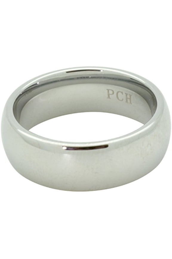 Men's White Tungsten Wedding Ring Band 8MM Comfort Fit Polished (9.5)