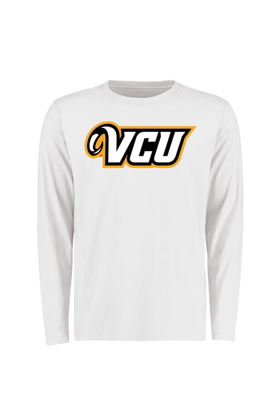 Men's White VCU Rams Primary Logo Long Sleeve T-Shirt