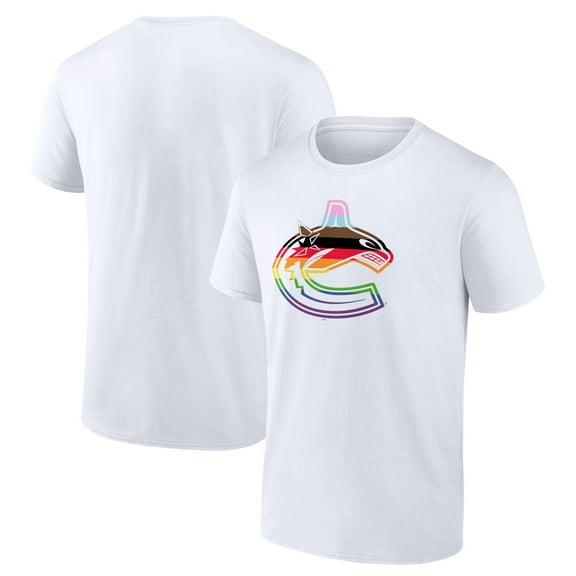 Men's White Vancouver Canucks Team Pride Logo T-Shirt