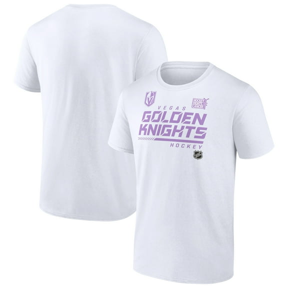 Men's White Vegas Golden Knights NHL Hockey Fights Cancer T-Shirt