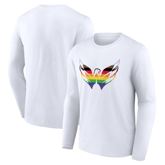 Men's White Washington Capitals Team Pride Logo Long Sleeve T-Shirt
