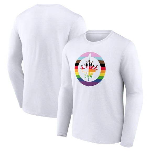 Men's White Winnipeg Jets Team Pride Logo Long Sleeve T-Shirt