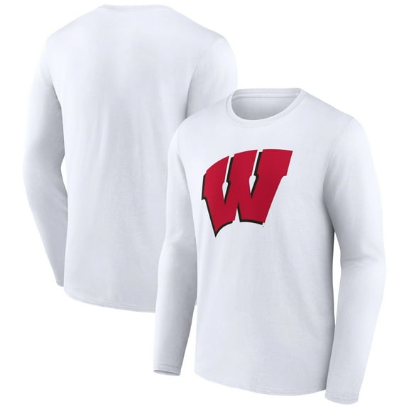 Men's White Wisconsin Badgers Logo Long Sleeve T-Shirt