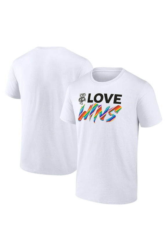 Men's White Wisconsin Badgers Love Wins T-Shirt
