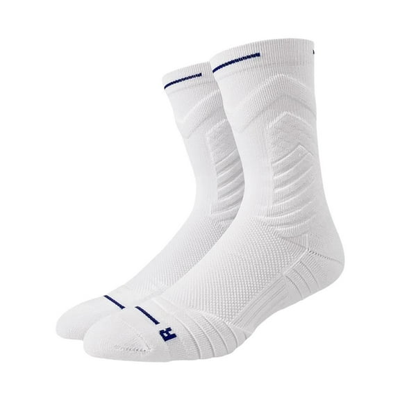 Men's White Work Sports Athletic Crew Socks Cotton U7O3