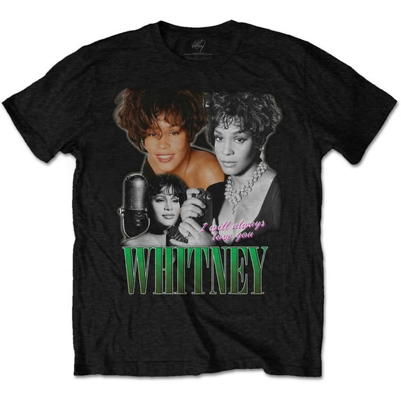 Men's Whitney Houston Always Love You Homage T-shirt XX-Large Black