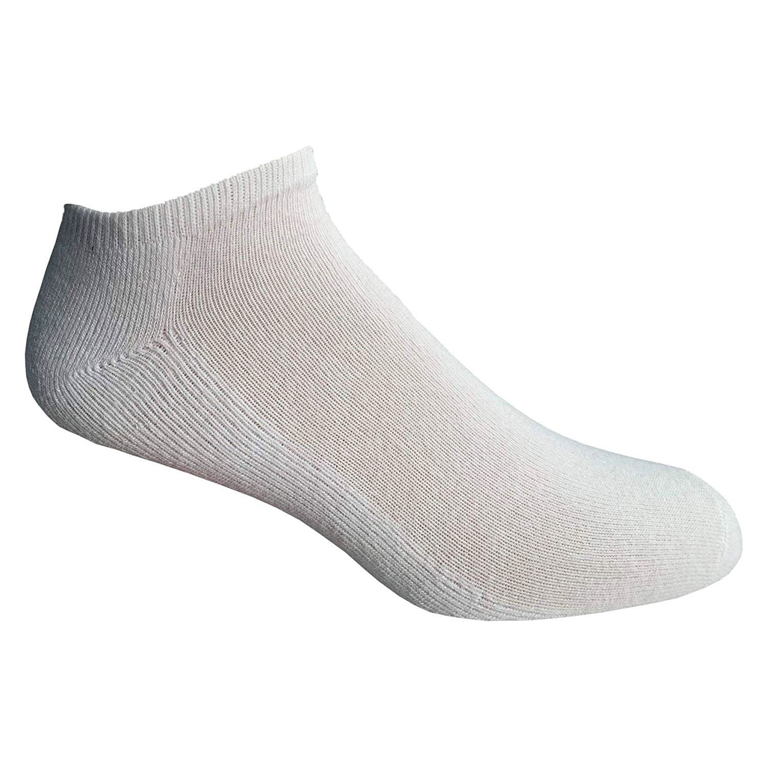 Men's Wholesale Cotton No Show Socks - White Sport Ankle Socks For Men - 10-13 - 24 Pack