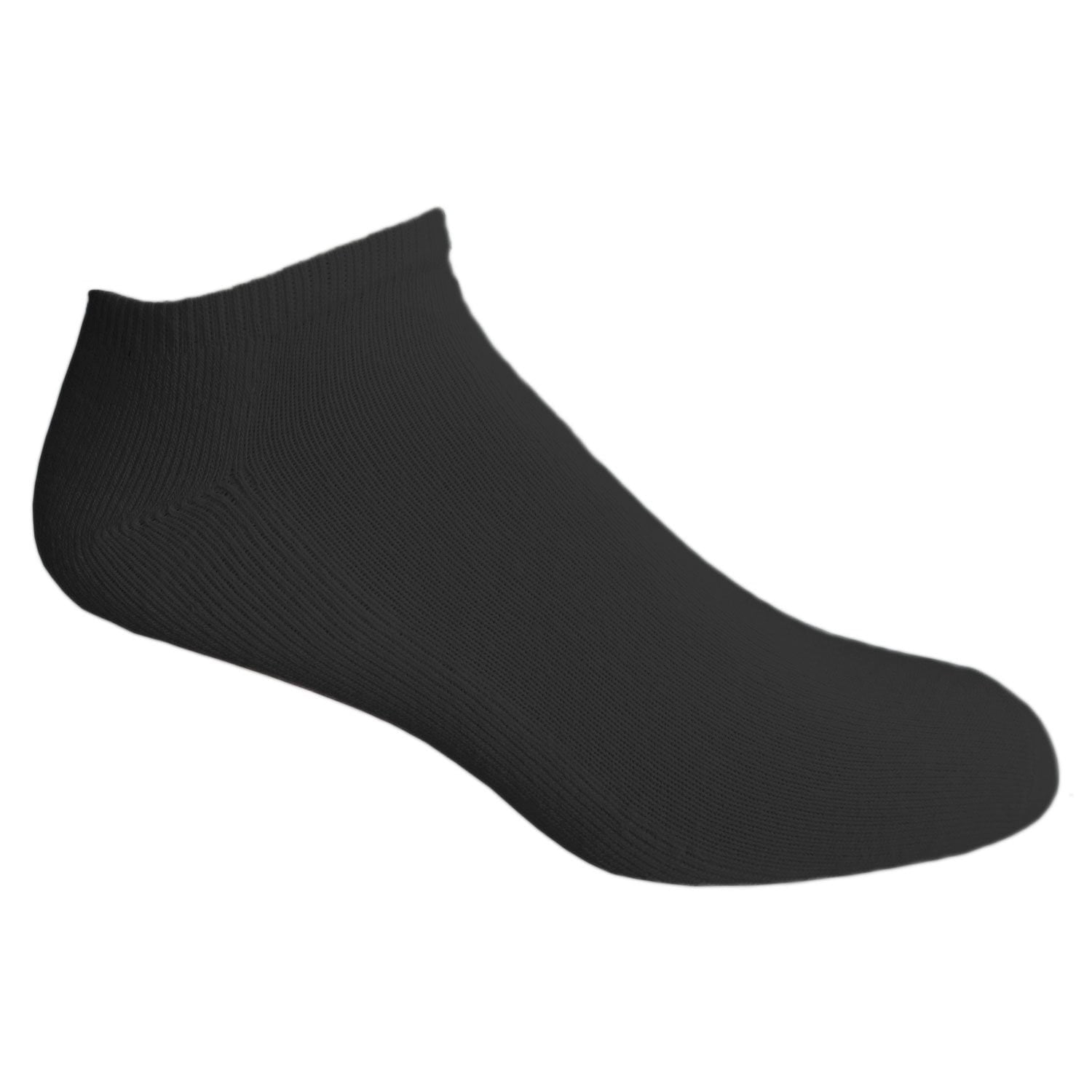 Men's Wholesale KIng Size Cotton No Show Socks - Plus Size Black Athletic Ankle Socks For Men - 13-16 - 12 Pack