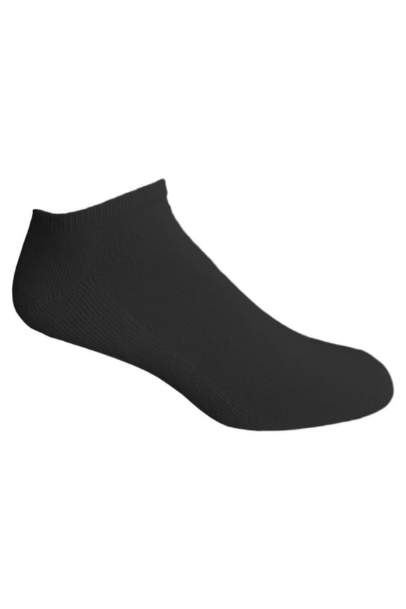 Men's Wholesale KIng Size Cotton No Show Socks - Plus Size Black Athletic Ankle Socks For Men - 13-16 - 12 Pack