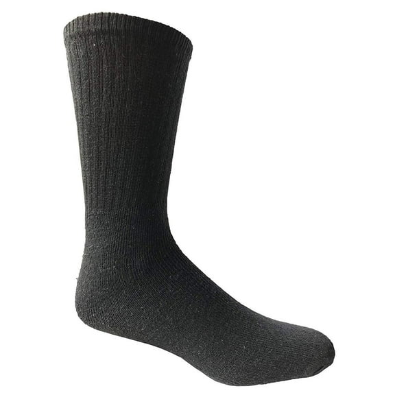 Men's Wholesale King Size Cotton Crew Socks - Plus Size Athletic Socks For Men - 13-16 - Black - 24 Pack