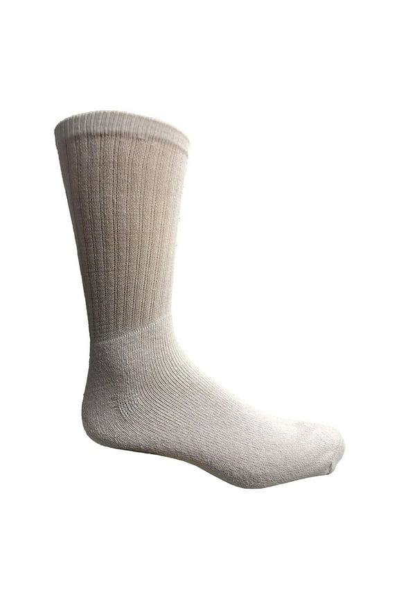 Men's Wholesale King Size Cotton Crew Socks - Plus Size Athletic Socks For Men - 13-16 - White - 72 Pack