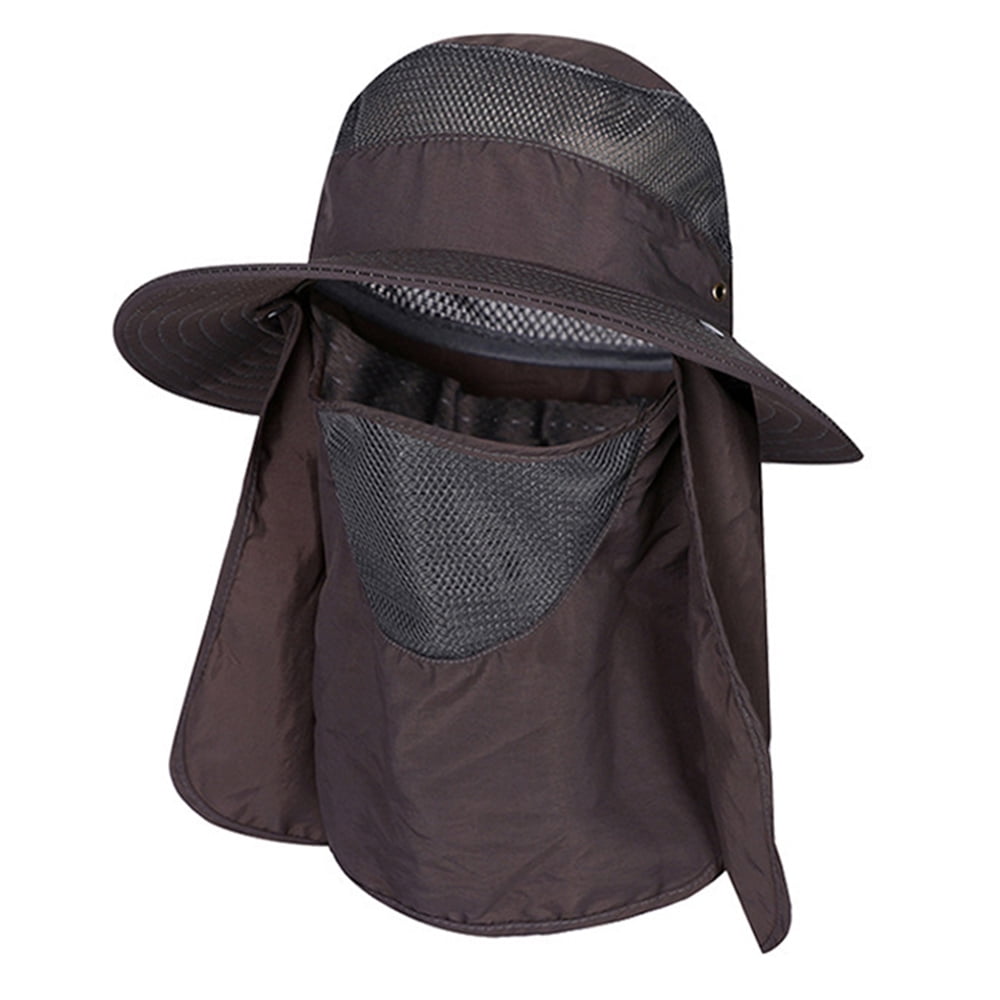 2-Pack Men's Wide Brim Fishing Hats With UPF 50+ Sun Protection & Removable Neck Flap