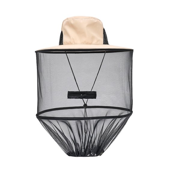 Men's Wide Brim Outdoor Hat Breathable Mesh Veil Sun Protection