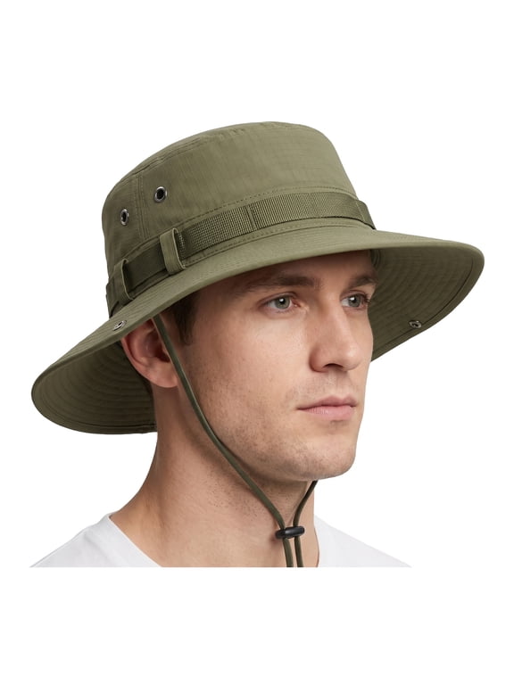 Men’s Wide‑Brim Sun Hat, Breathable Adjustable Summer Fishing Hat for Outdoor, Gardening and Beach