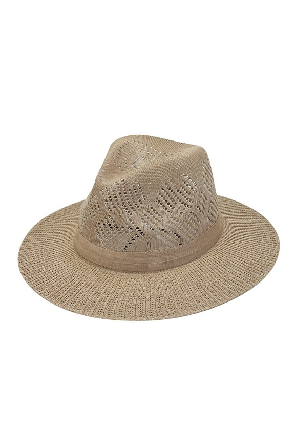 Men's Wide Brim Panama Hat, UPF Sun Protection Beach Hat, Lightweight Woven Straw Hat for Summer, Outdoor, Fishing, Gardening, and Travel, Foldable Packable Sun Hat for Men-Khaki