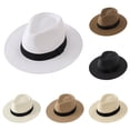 thumbnail image 1 of Men's Wide Brim Straw Hat Cowboy Hat Breathable Beach Hat For Outdoor Travel Fishing Gardening Sun Protection, 1 of 3