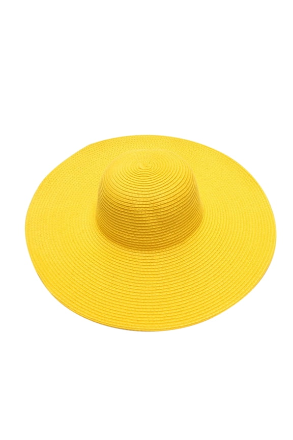 Men's Wide Brim Straw Hat Summer Outdoor Sun Breathable Cowboy Beach Headwear Black One Size