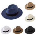 thumbnail image 1 of Men's Wide Brim Straw Sun Hat Breathable Summer Beach Outdoor Cowboy Style, 1 of 3