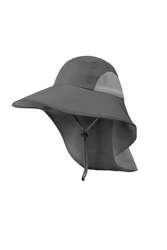 Men's Wide Brim Sun Hat with Chin Strap Moisture-Wicking Bucket Cap for Outdoor Fishing Hiking Travel Beach