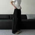 thumbnail image 1 of Men's Wide Leg Baggy Sweatpants Vintage Track Pants with Pockets Casual Streetwear,Black M, 1 of 4