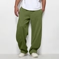 thumbnail image 1 of Men's Wide Leg Loose Sweatpants Open Bottom Drawstring Workout Gym Baggy Pants Army Green L, 1 of 7
