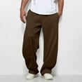 thumbnail image 1 of Men's Wide Leg Loose Sweatpants Open Bottom Drawstring Workout Gym Baggy Pants Coffee S, 1 of 7