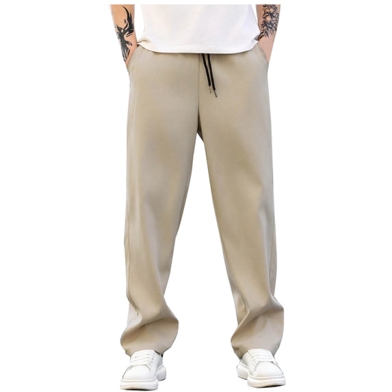 Men's Wide Leg Pants Cargo Pants with Drawstring At The Waist Large Pockets Prom Night Formal