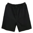 thumbnail image 1 of Men's Wide Leg Sleeping Shorts Big & Tall Cotton Pajama Shorts with Pocket Loose Comfort Pjs Short Pants Sleepwear Black, 3XL, 1 of 3