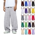 thumbnail image 1 of Men's Wide Leg Sweatpants Baggy Casual Drawstring Waist Joggers Lounge Sweat Pants with Pockets Light Purple XL, 1 of 6