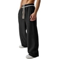 thumbnail image 1 of Men's Wide Leg Sweatpants Baggy Open Bottom Pants with Drawstring Elastic Waist Pockets Loose Fit Casual Lounge Gym Workout Trousers, 1 of 5