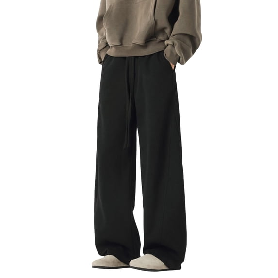 Men's Wide Leg Sweatpants Baggy Oversized Flared Bell Bottom Loose Streetwear Track Pants TrousersBlack XL
