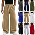 thumbnail image 1 of Men's Wide Leg Sweatpants,Drawstring Elastic Waist Loose Fit Pants with Pockets for Daily Wear, 1 of 7