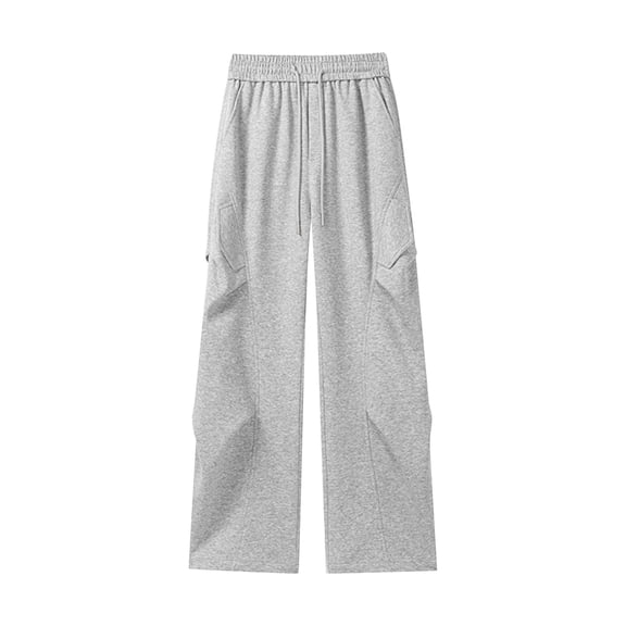 Men's Wide Leg Sweatpants Drawstring Elastic Waist Wide Leg Plus Size Trousers Casual Loose Pants With Pockets (XL, Dark Gray)