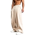 thumbnail image 1 of Men's Wide Leg Sweatpants with Drawstring Elastic Waist and Pockets, 1 of 7