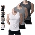thumbnail image 1 of Men's Wide Strap Ribbed Tank Top, Fitness Muscle Gym Ribbed Workout Sleeveless Bodybuilding Shirts, 1 of 7