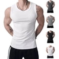 thumbnail image 1 of Men's Wide Strap Ribbed Tank Top – High Stretch Breathable Sleeveless Gym Shirt, Men's Ribbed Workout Tank Tops, 1 of 6