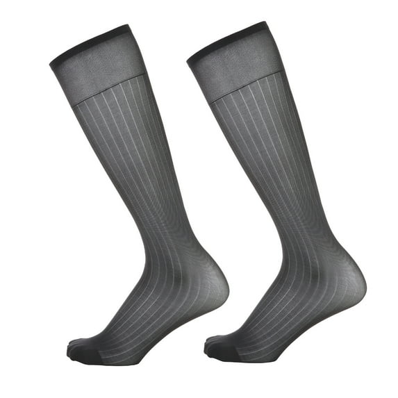 Men's Wide Stripe Dress Socks Professional Business Office Nylon Fabric Socks